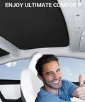 Sunshade roof for Tesla Model 3 (2017–2020), front & rear glass shades, black