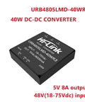 Kickstart Your Setup With This Heavy Duty 40 Watt Dcdc Switching Power Supply Module Featuring True Isolated Conversion And Quick Voltage Tweaks For Frictionless Ev Charging Builds Today, compact black DC-DC converter with input-output specifications.