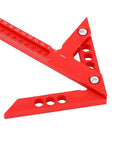 Red Beast Pro Grade 45 Degree And 90 Degree Position Ruler Aluminum Alloy Precision Angle Tool close-up, showing markings.