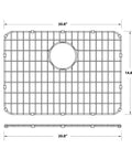 Dex 20.75 By 14.75 Inch Stainless Steel Kitchen Sink Bottom Grid With Durable Chrome Plated Finish top view dimensions
