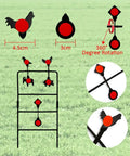 Outdoor BB Gun Spinning Target With Easy Resetting Mechanism, metal targets with 360-degree rotation, grass background.