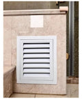 Smooth 39 Inch Aluminum Louvered Ceiling Vent Covers For No Sweat HVAC Air Return Installation Providing High Flow Drywall Access Grille With Knockout Modern Design And Rock Solid Everyday Durability, white finish in a wall.