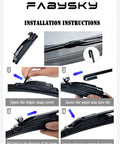 Installation instructions for 2 Pack 18X18 Inch J Hook Wiper Blades For Ford F150 F250 F350 Ranger And Jeep Cherokee 1995 To 2001.