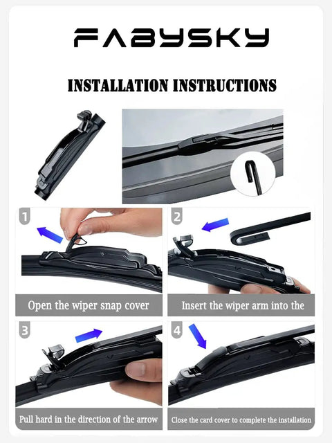 Installation instructions for 2 Pack 18X18 Inch J Hook Wiper Blades For Ford F150 F250 F350 Ranger And Jeep Cherokee 1995 To 2001.