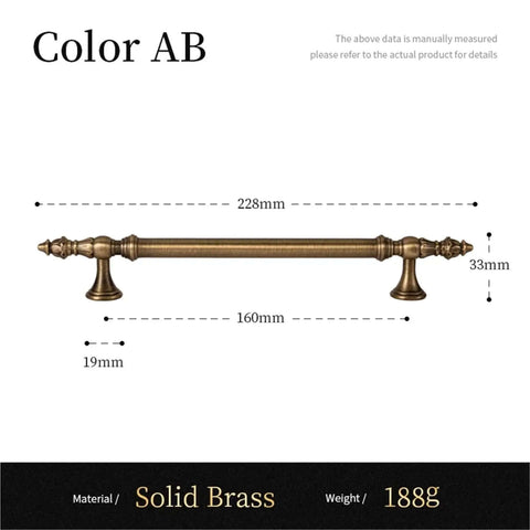 Antique Brass Kitchen Cabinet Handle With Vintage Bronze Look Boss Level Style Pull Drawer Knob For Wardrobe And Furniture 160mm Pitch