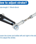 JQDML rocker arm for reciprocating actuator; 8mm shaft hole, adjustable stroke 30–150mm, metal linkage.