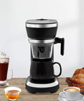 All In One Coffee Maker With Built In Grinder And Steam Pressure Technology For Bold Bean To Cup Drip on a kitchen counter, brewing coffee.