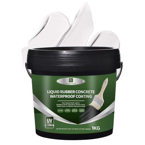 Rock Solid Roof Waterproof Sealant And Liquid Rubber Coating For EPDM Metal Roofs RV Shelters And Concrete Repair With No Sweat Application And Tough As Nails Durability In One Gallon White Bucket