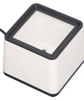 Plug And Play 2D Barcode Scanner For Desktop POS And Retail, Fast Response Barcode Reader with square design in white finish.