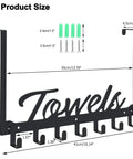 Over The Door Hooks Heavy Duty Towel Rack With Seven Coat Hooks for Bedroom Bathroom Kitchen Pool No Drill Easy Install Rust Resistant Manganese Steel Construction