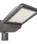 Powerful 200W LED Shoebox Parking Lot Light with 28,000 Lumens, 5000K Daylight, IP65 Waterproof, Dusk to Dawn Sensor, Slip Fitter