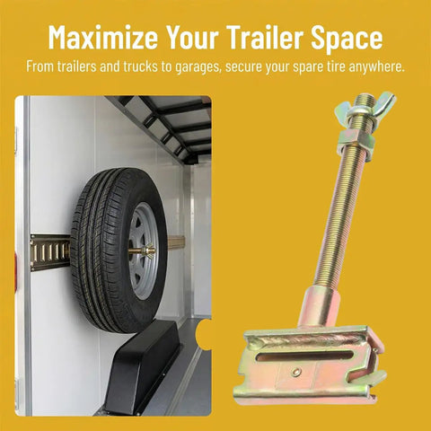 E Track Spare Tire Holder For Enclosed Trailers And Trucks Heavy Duty Wheel Carrier Bolt Hanger on Etrack Rail System