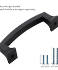 Matte Black Cabinet Pulls 4 Inch With Two Size Options Pack Of 10 Kitchen Cabinet Hardware shown with screws for installation.