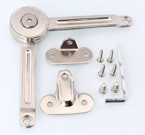 4 Pack Upgraded Cabinet Door Lift Stays For Soft Close Hinges DIY Friendly, metal parts and hex key displayed