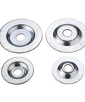 Heavy Duty Bench Grinder Arbor Washers And Flanges Set Built Tough For Half And Five Eighth Inch Shafts, steel washers in two sizes.