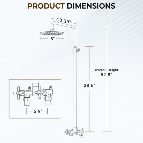 Built Like A Tank 316 Marine Grade Stainless Steel Wall Mount Outdoor Shower Kit Salt Resistant Heavy Duty Fixtures For Poolside Cleaning Patio Maintenance And Coastal Backyards