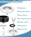 Product components for 2 Pack 4 Inch Mechanical Test Plug End Of Pipe Gripper Cleanout Cover with Wing Nut and Galvanized Screw