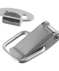 Heavy Duty Stainless Steel Spring Loaded Toggle Latch Catch Clip For Secure Case Box And Cabinet Storage With Rust Resistant Build For Workshop Office And Tool Chest Projects close-up view of latch and catch parts.