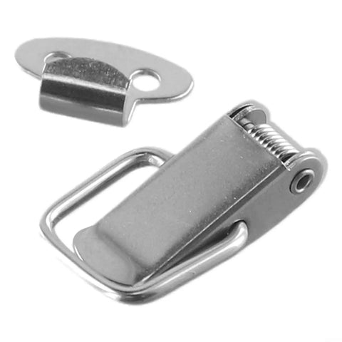 Heavy Duty Stainless Steel Spring Loaded Toggle Latch Catch Clip For Secure Case Box And Cabinet Storage With Rust Resistant Build For Workshop Office And Tool Chest Projects close-up view of latch and catch parts.