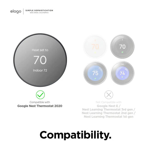 Image showing compatibility of Wall Plate Cover Set For Google Nest Thermostat 2020 Snow Finish Durable Polycarbonate Material Easy Install Sleek Dope Look Complementary Design In House Designed To Fit Perfectly And Look Great