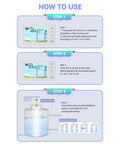 Instructions for installing Smart Ultrasonic Water Level Sensor For Home Use with digital display, showing setup steps.