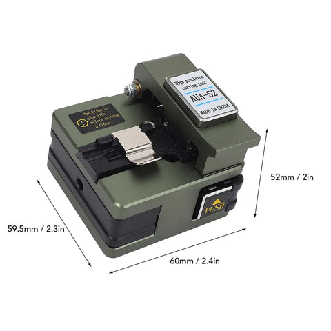 Gowenic Fiber Optic Hot Melt Cutting Machine With 0.6 Degree Cleaver and 3 In 1 Universal Fixture, compact design for precise FTTH wire splicing.