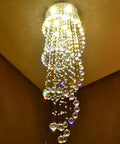 87 Inch Crystal Chandelier With Spiral Design, 6 Light Modern Ceiling Light For High Ceilings, Stairs, Foyers And Living Rooms