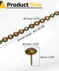 Smooth Upholstery Nailhead Trim Tape 8 Meter Glossy Bronze Decorative Strips dimensions showing length and nail size for sofa headboard chair upgrade.