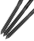Pro Grade Stainless Steel Wire Rope Terminal Kit With Threaded Cable End Fittings For Sleek Stair And Balcony Railing Clean Look No Sweat Install Four Piece Set showing three black threaded screws close-up.