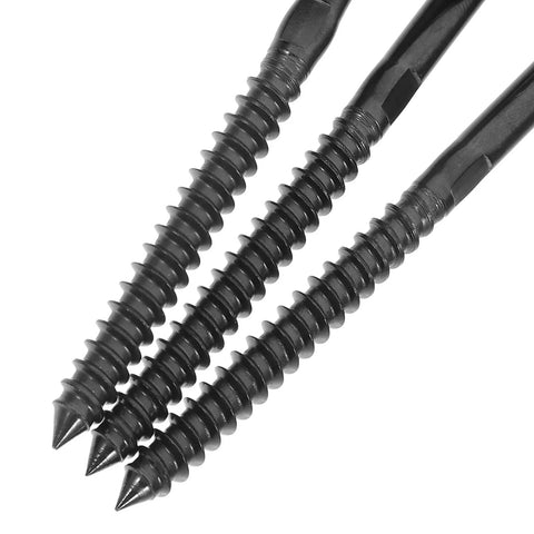 Pro Grade Stainless Steel Wire Rope Terminal Kit With Threaded Cable End Fittings For Sleek Stair And Balcony Railing Clean Look No Sweat Install Four Piece Set showing three black threaded screws close-up.