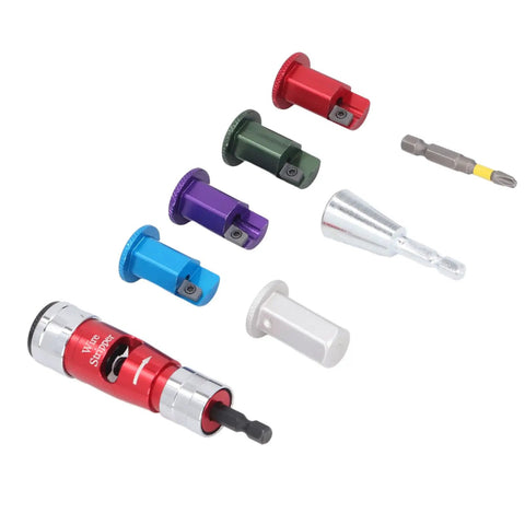 Fabater Premium Electric Wire Stripper For 6-14 Awg Solid Hard Cable with various drill bit attachments.