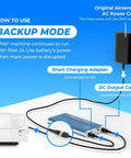 Power Cord Kit For AirSense 11 CPAP Backup Power And Travel Use With Pilot 24 Lite Cable Kit shows connected adapter cables