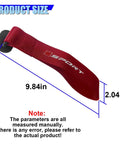Custom Red Deco Tow Strap For Car Bumper And Trunk, 9.84in nylon strap with ABS hook showing dimensions for garage use.