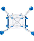 Top view of Shower Safety Chair With Backrest And Foam Padding, Adjustable Height Bath Bench with legs extended.