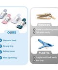 Heavy Duty Rubber Coated Clothespins And Chip Clips With A Badass Spring Grip Perfect For Laundry Food Storage And Outdoor Drying All Week Long Zero Slip in various colors and textures.