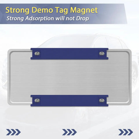 Magnetic License Plate Holder 2 Pack With Rubber Coated Protection No Drill For Cars Strong Magnetic Demo Tag Mount