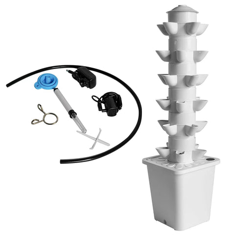 Hydroponic Vertical Garden System For Indoor Outdoor Use 30 Plant Tower Planter With Pump And Water Tank Soilless Grow Kit
