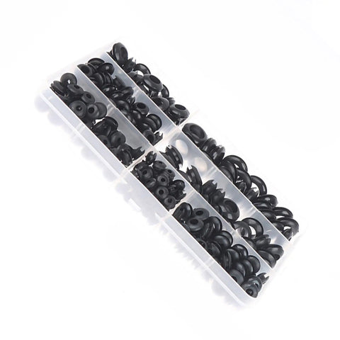 260 Piece Rubber Grommets Kit For Electrical Cable Holes 7 Size Blanking Grommets in compartment box