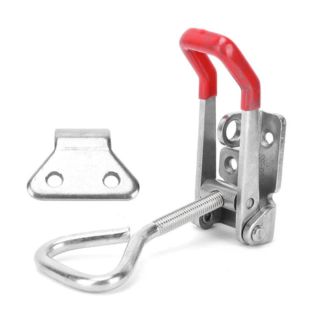 Heavy Duty Stainless Steel Toggle Latch With Adjustable Clamping Force For Garage Gear And Decor Setup Holds Up To 1323 Pounds Like A Boss stainless steel latch with red handle and keeper
