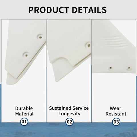 Close-up of Gas-Saving Dorsal Fin Style Hydrofoil Stabilizer material, showing durability, longevity, and wear resistance.