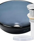 Cool 12 Inch Grey Glass Vessel Sink Kit With Chrome Hardware For Above Counter Bathroom Setup Tempered Glass Vessel With 12x12 Inch Size
