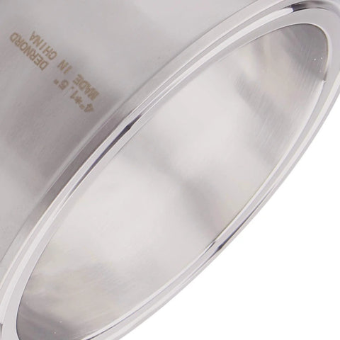 Stainless steel tri-clamp bowl reducer, close-up view, 4in x 1.5in, brushed finish, DERNORD.