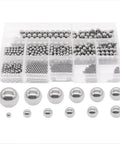 600 Pcs Stainless Steel Bearing Balls Set In 12 Metric Sizes From 1mm To 8mm For Bikes And Industrial Builds Corrosion Resistant Precision Mix Kit For Bearings Gears Sliders And DIY Machinery, assorted sizes in case