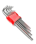Super Cool 9 Piece Metric Allen Key Set With Long Arm Hex Wrenches And Handy Holder For Bikes And Motorcycles Repair Jobs Made Easy With Tough Carbon Steel Construction, red holder