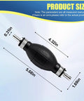 Heavy Duty 4 Pack Fuel Primer Bulbs Universal 8Mm Engine Bleeding Kit, 5.68 x 1.69in, black rubber composite with 0.31in ports.
