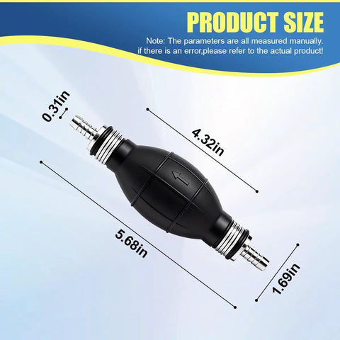 Heavy Duty 4 Pack Fuel Primer Bulbs Universal 8Mm Engine Bleeding Kit, 5.68 x 1.69in, black rubber composite with 0.31in ports.