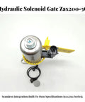 Hydraulic Solenoid Gate Zax200-5G with yellow bracket, designed for seamless integration in construction machines.
