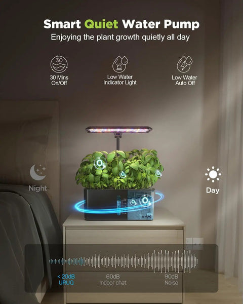 8 Pod Indoor Hydroponic Garden System With Quiet Automatic LED Grow Light, Height Adjustable Stand For Fast Germination And Fresh Herbs All Year, Easy Kitchen Garden Gift For Women Who Dig Green Thumbs