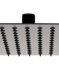 Ultra Thin 12 Inch Square Rain Shower Head In Solid Stainless Steel Brushed Finish That Looks Like Brushed Nickel Fingerprint Resistant