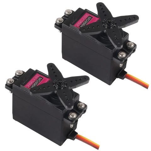 2 Pack MG996R Metal Gear Servo Motors, 180 Degree Swing, Digital High Speed Torque For RC Cars Boats Helicopters And Smart Robots, 12kg/cm At 6V And 13kg/cm At 7.2V, 300mm Lead